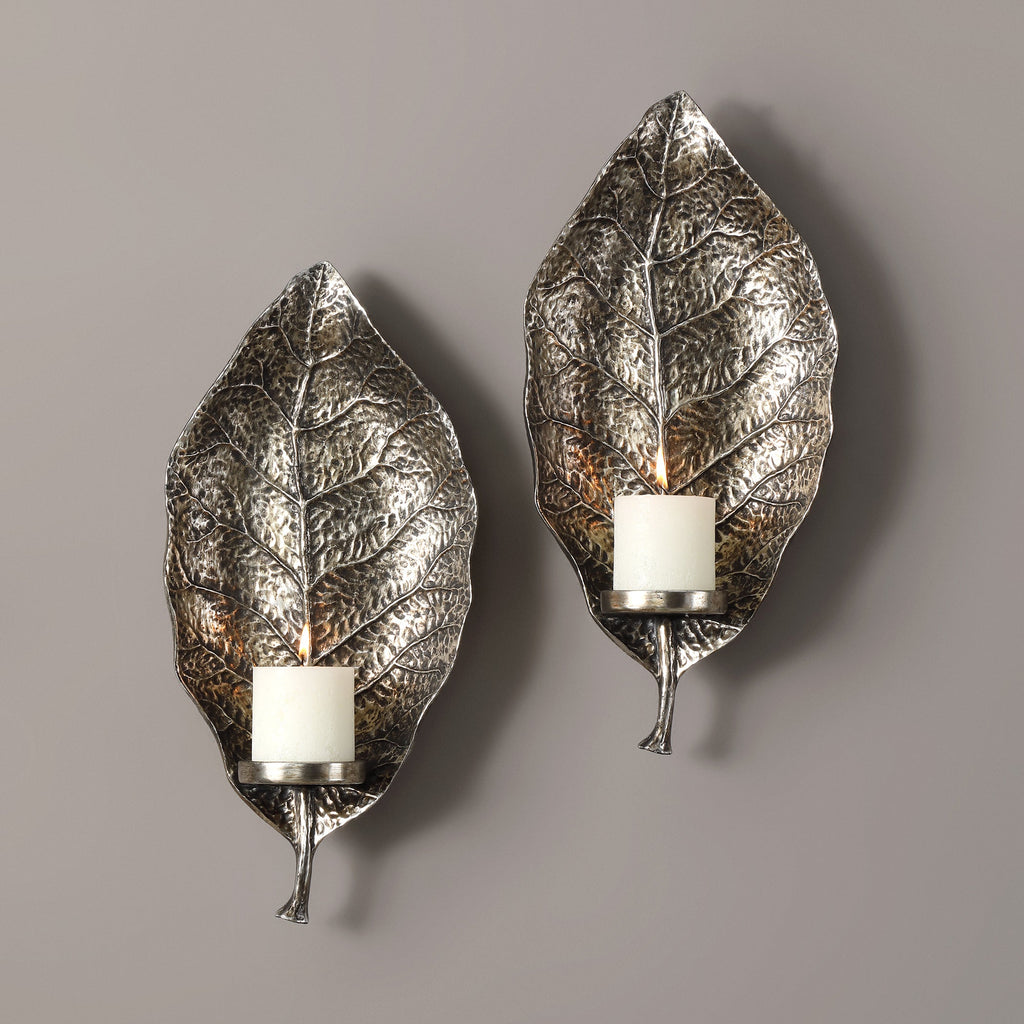 Zelkova Leaf Wall Sconces Set of 2