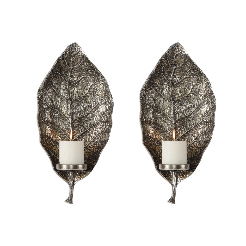 Zelkova Leaf Wall Sconces Set of 2