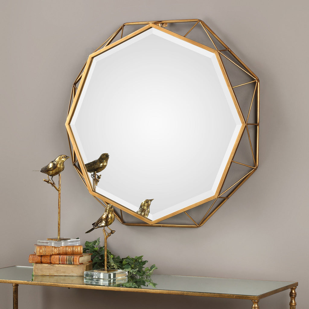 Mekhi Antiqued Gold Mirror