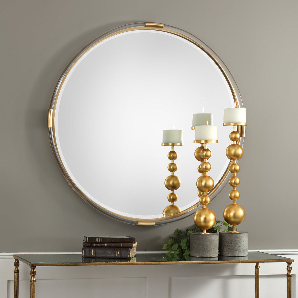 Mackai Round Gold Mirror