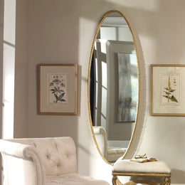 Hadea Gold Oval Mirror