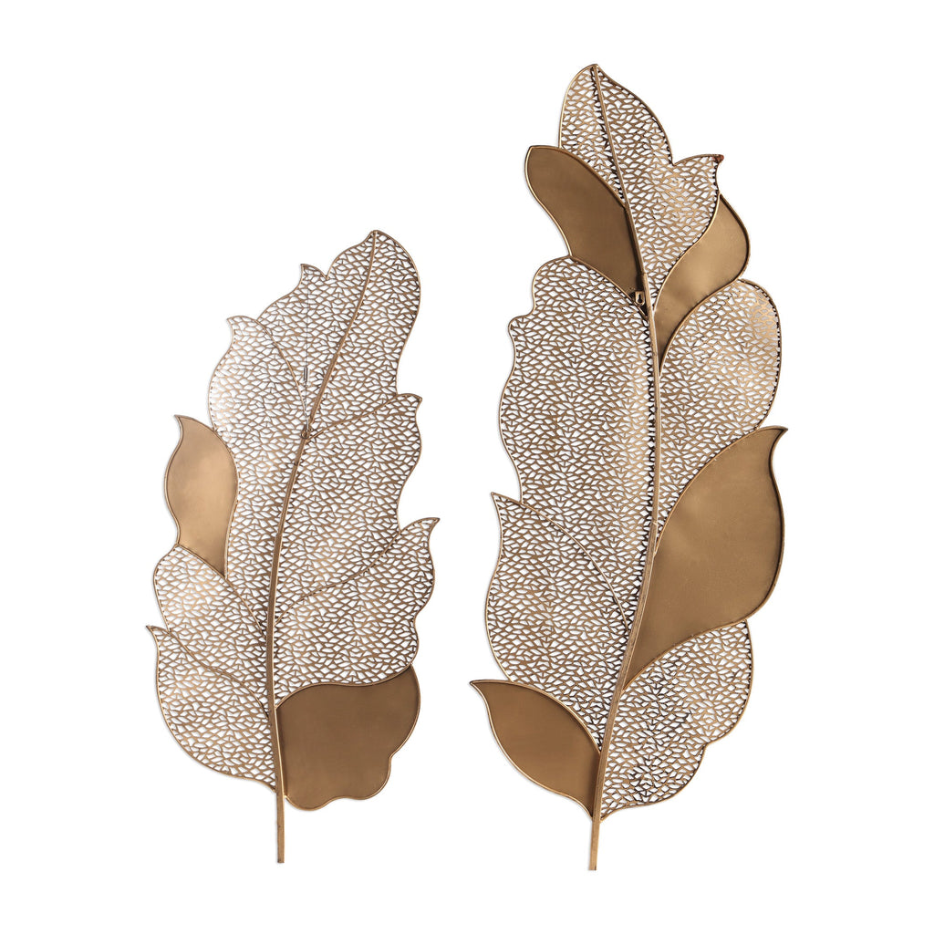 Autumn Lace Leaf Wall Art, Set of 2