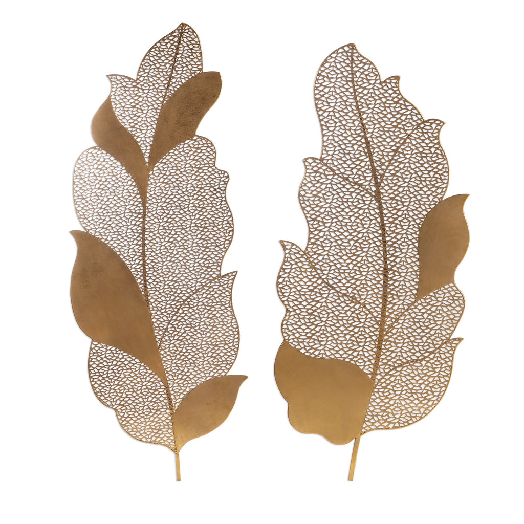 Autumn Lace Leaf Wall Art, Set of 2