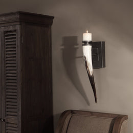 Romany Horn Candle Sconce