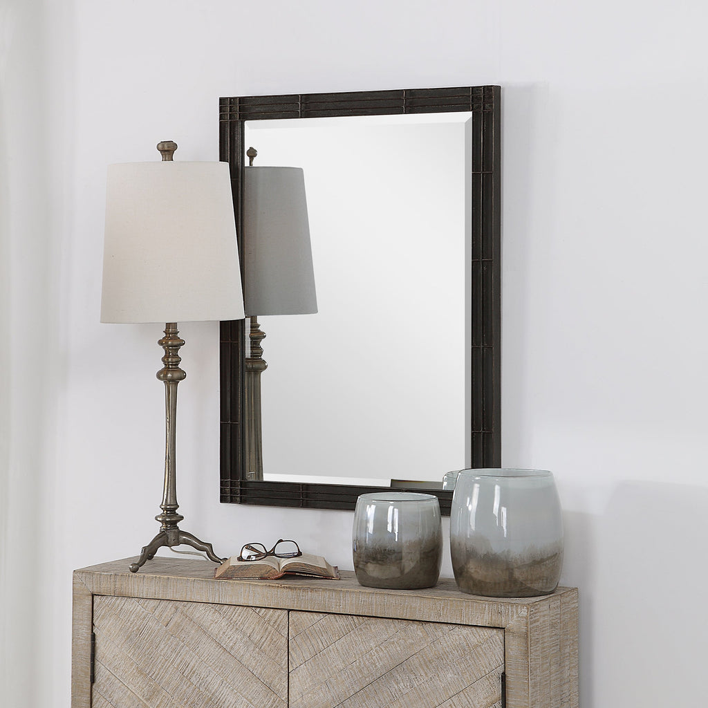 Gower Aged Black Vanity Mirror