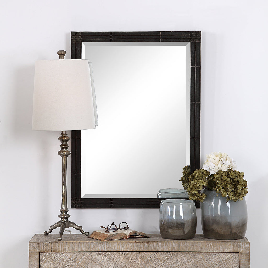 Gower Aged Black Vanity Mirror