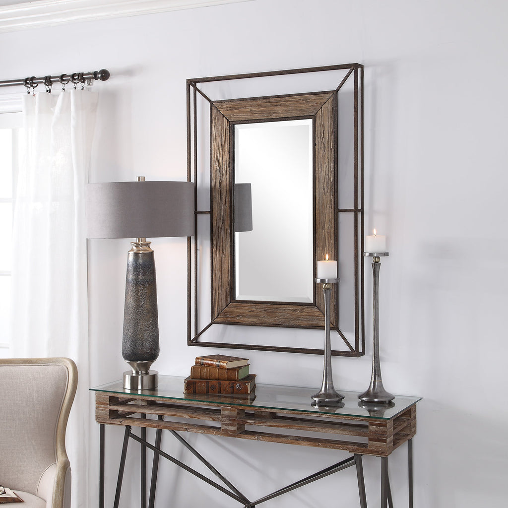 Ward Open Framed Wood Mirror