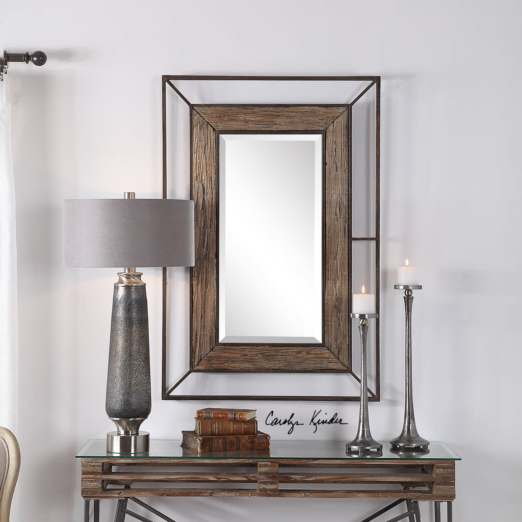 Ward Open Framed Wood Mirror