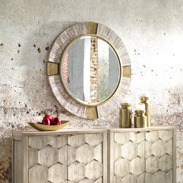 Reuben Gold Round Mirror