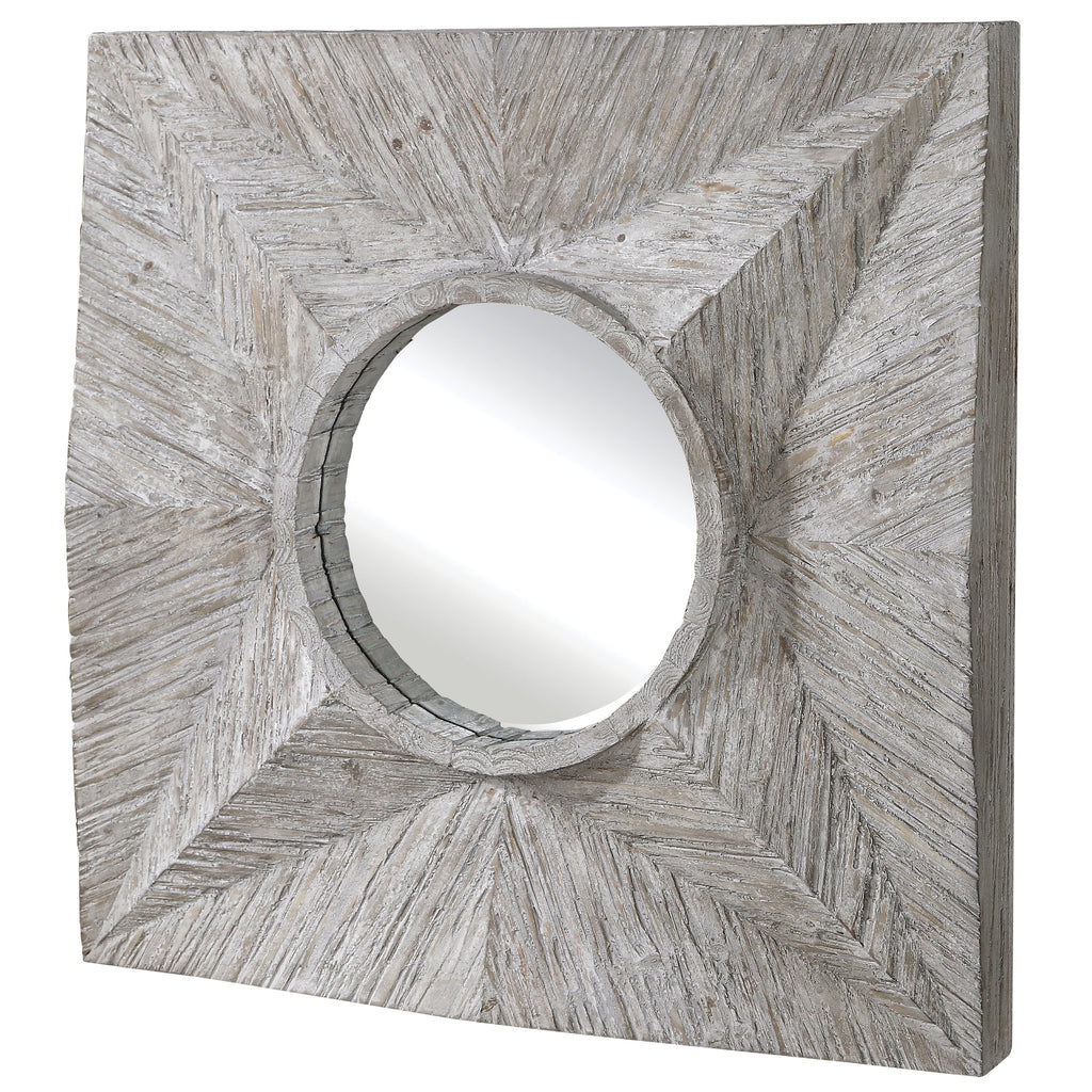 Huntington Light Gray Square Mirror