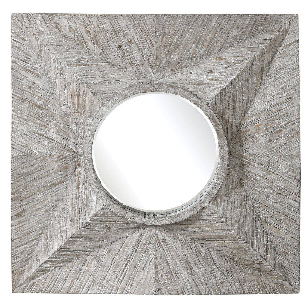 Huntington Light Gray Square Mirror