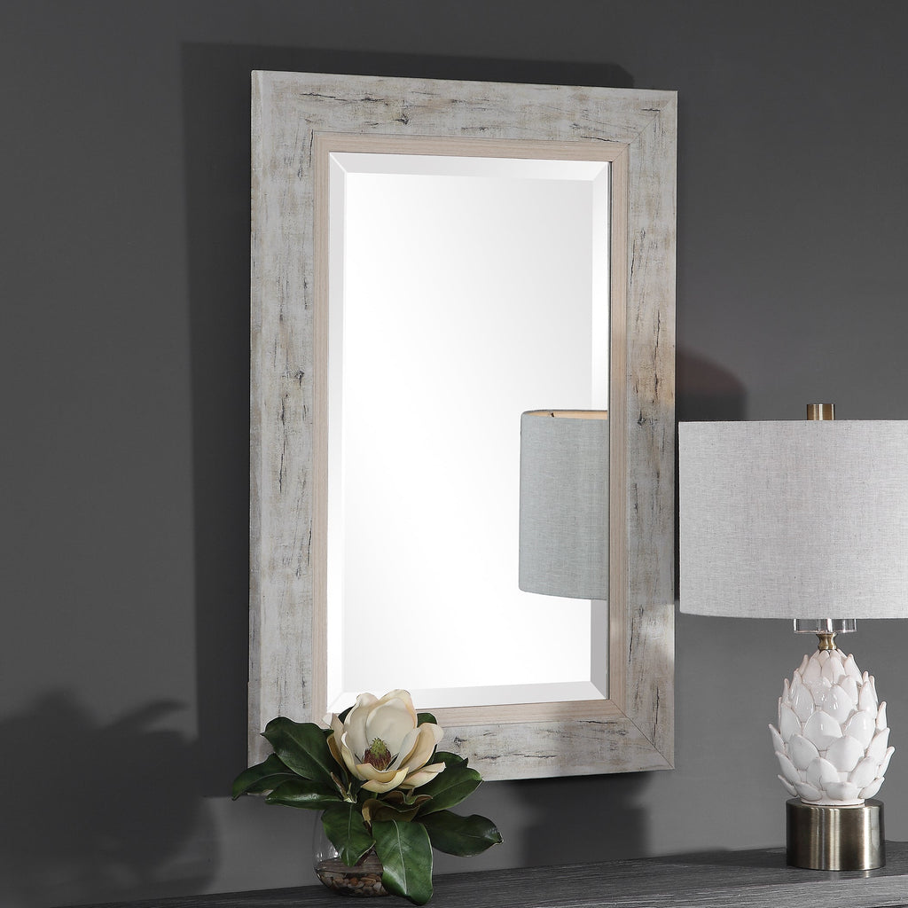 Branbury Rustic Light Wood Mirror