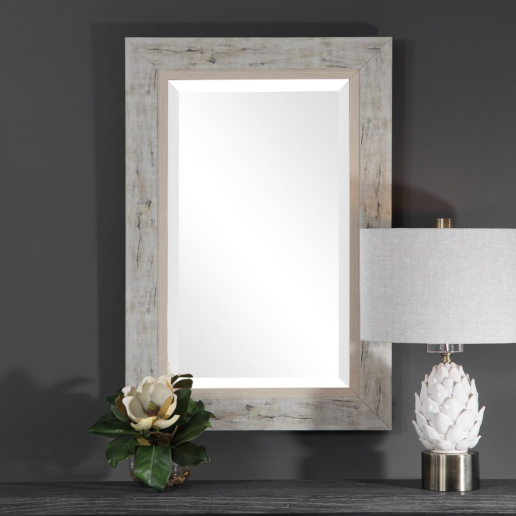 Branbury Rustic Light Wood Mirror