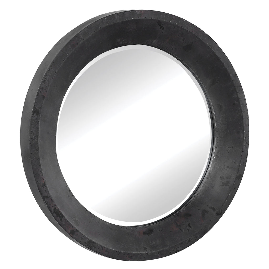 Frazier Round Industrial Mirror