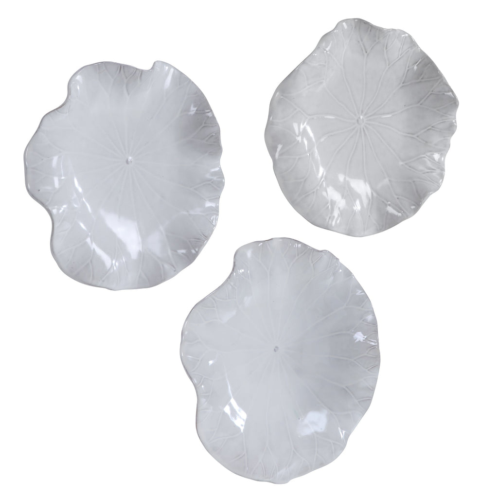 Abella Ceramic Wall Decor, Set of 3, White