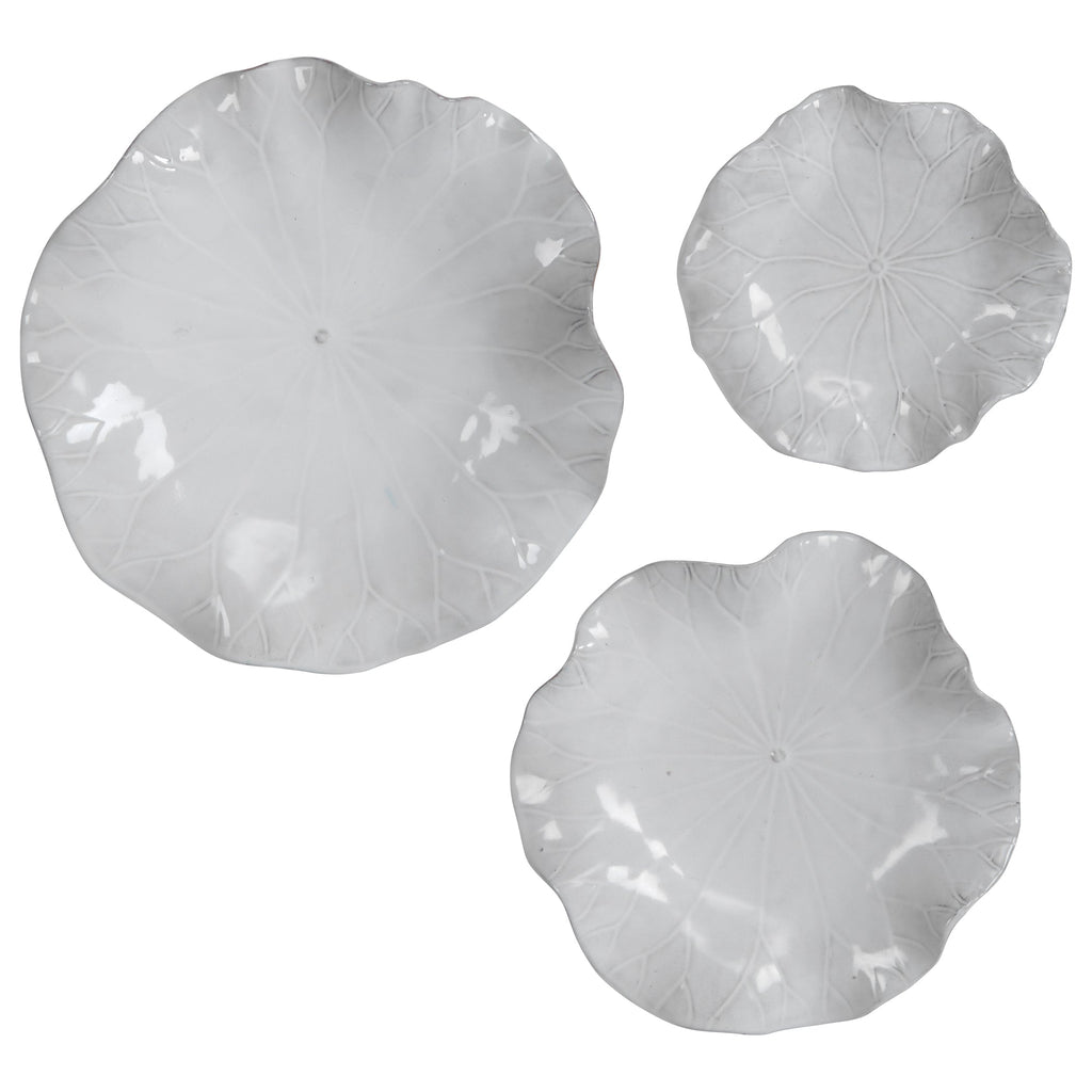 Abella Ceramic Wall Decor, Set of 3, White