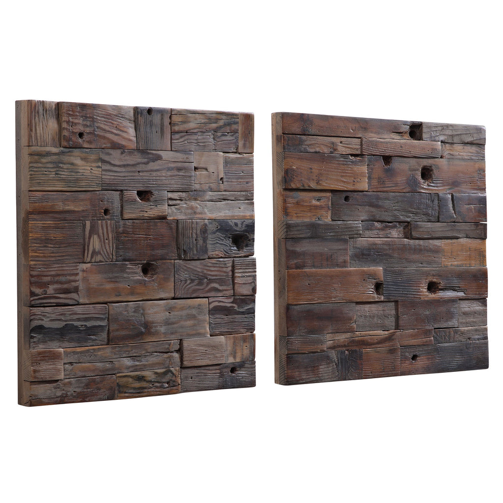 Astern Wood Wall Decor, Set of 2