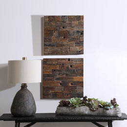 Astern Wood Wall Decor, Set of 2