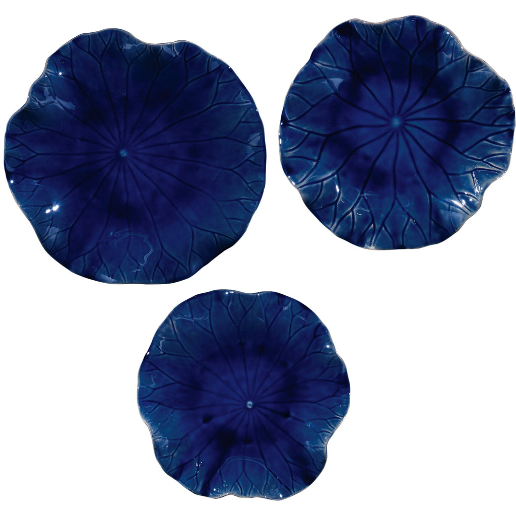 Abella Blue Ceramic Wall Decor,Set of 3