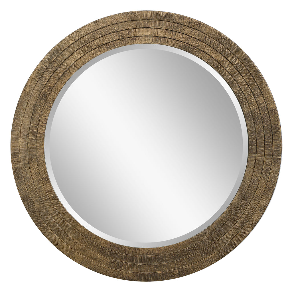 Relic Aged Gold Round Mirror