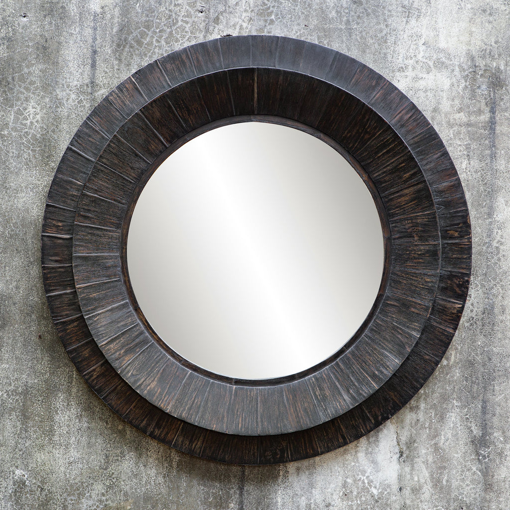 Corral Round Wood Mirror