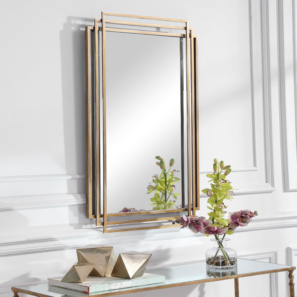 Amherst Brushed Gold Mirror