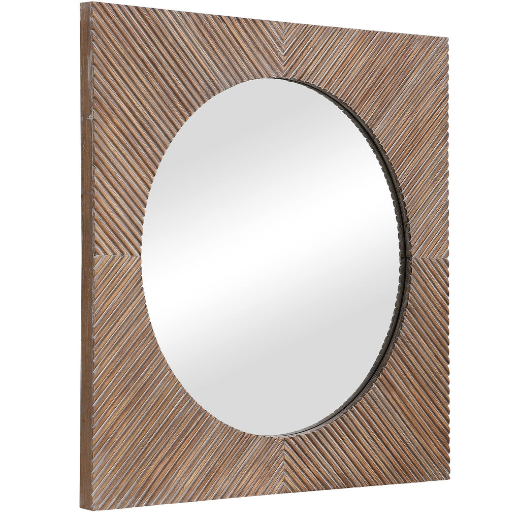 Uma Wooden Square Mirror