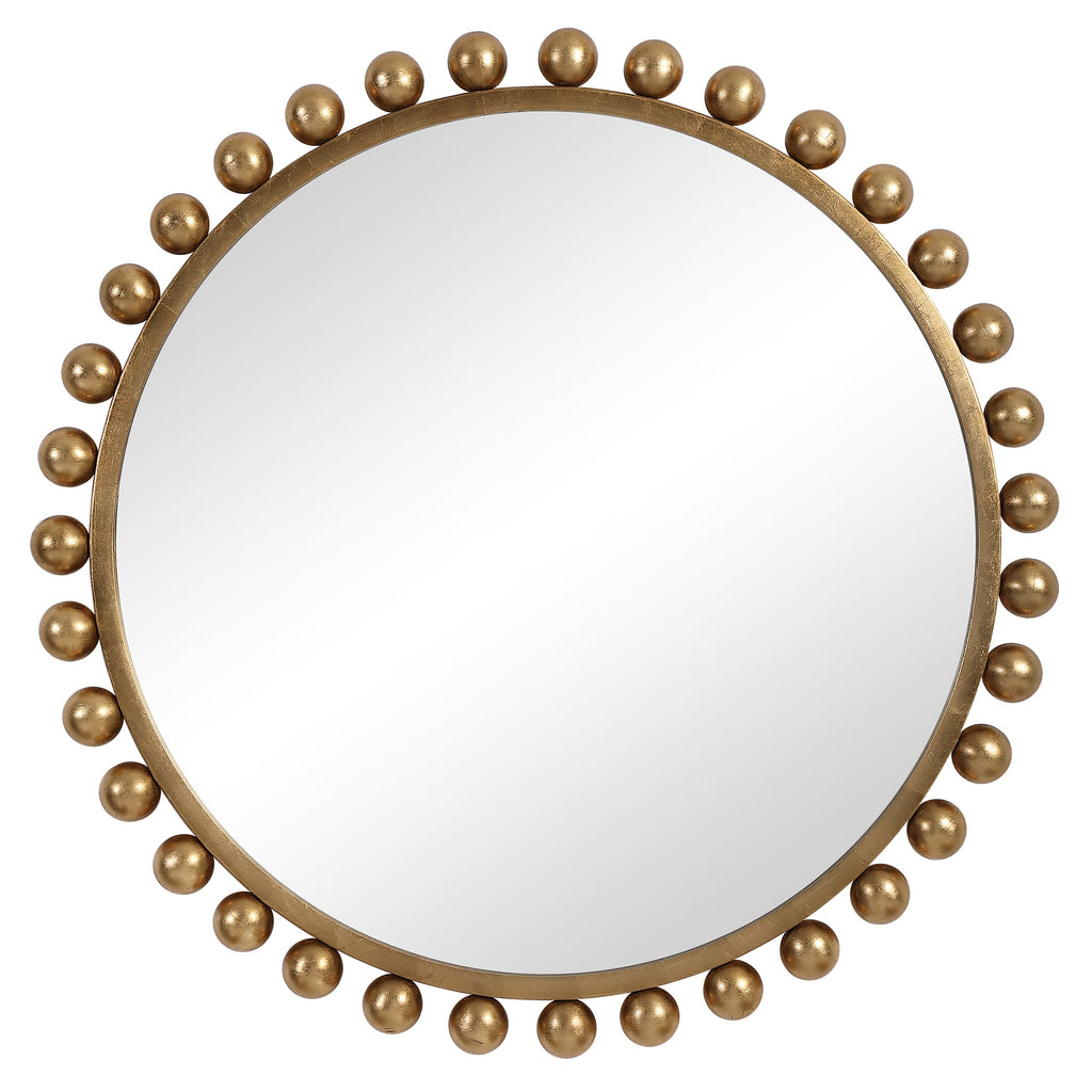 Cyra Gold Round Mirror