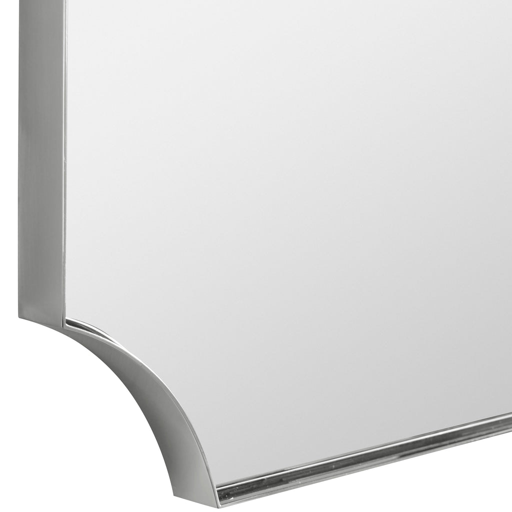 Lennox Nickel Scalloped Corner Mirror