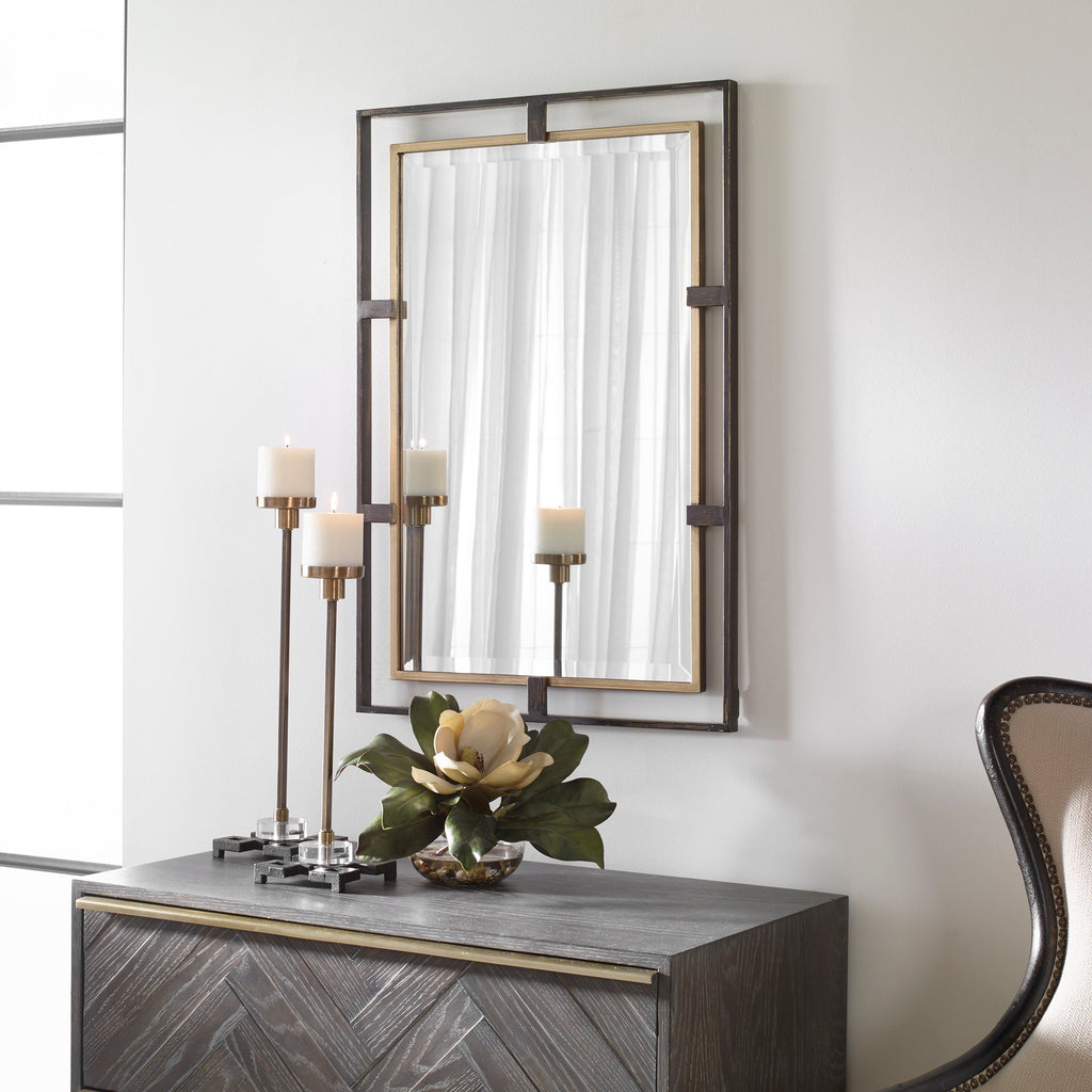 Carrizo Gold & Bronze Rectangle Mirror