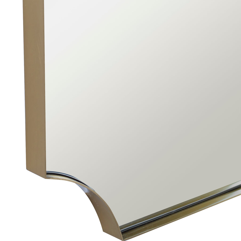 Lennox Brass Scalloped Corner Mirror