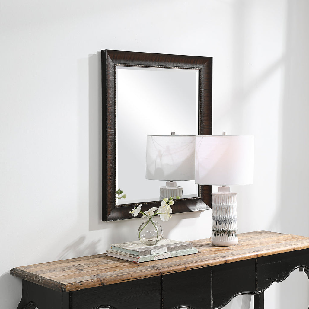 Wythe Burnished Wood Mirror