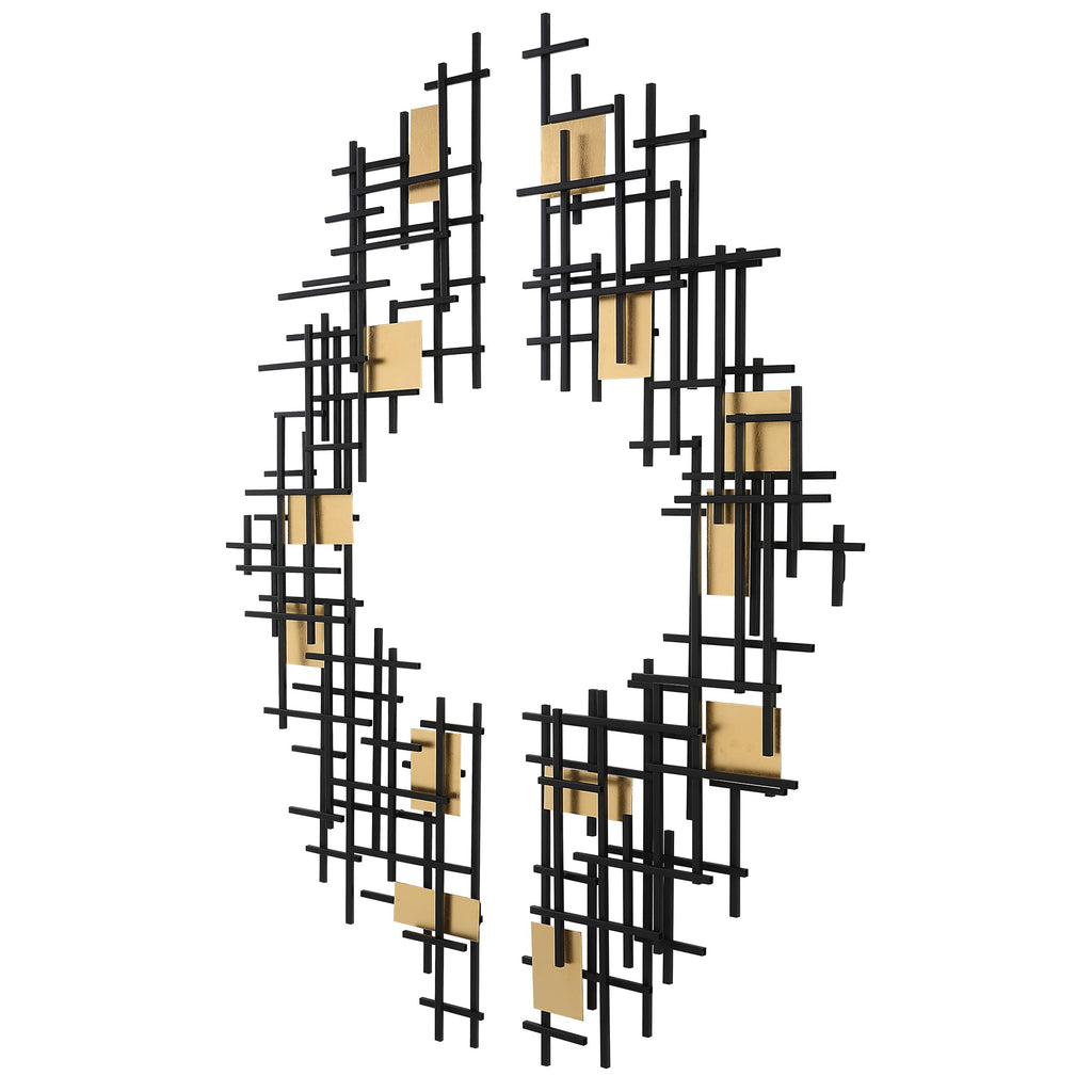 Reflection Metal Grid Wall Decor, Set of 2