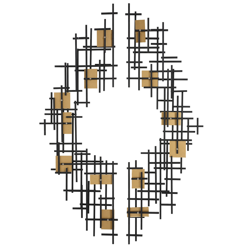 Reflection Metal Grid Wall Decor, Set of 2