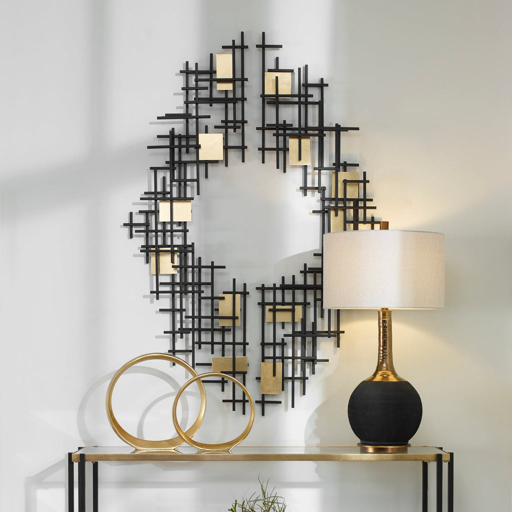 Reflection Metal Grid Wall Decor, Set of 2