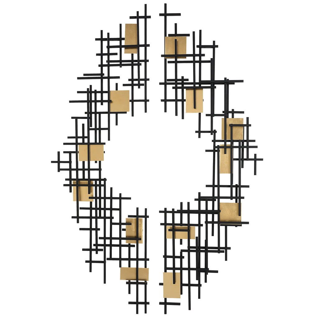 Reflection Metal Grid Wall Decor, Set of 2