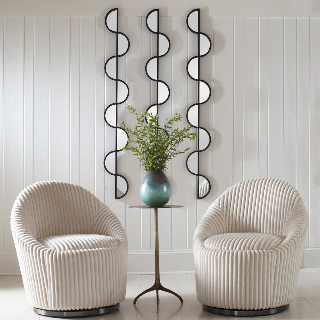 Wisp Mirrored Iron Wall Decor, Set of 3