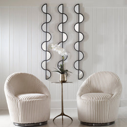 Wisp Mirrored Iron Wall Decor, Set of 3