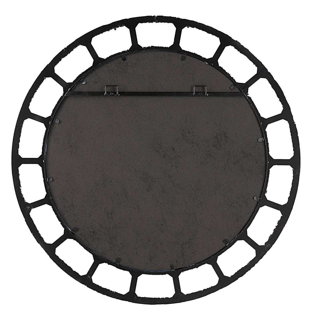 Darby Distressed Round Mirror