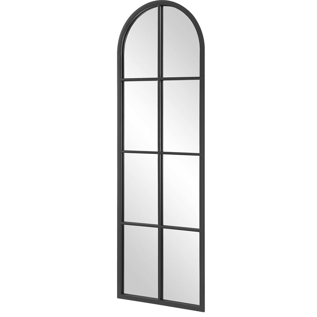 Amiel Black Arch Window Mirror
