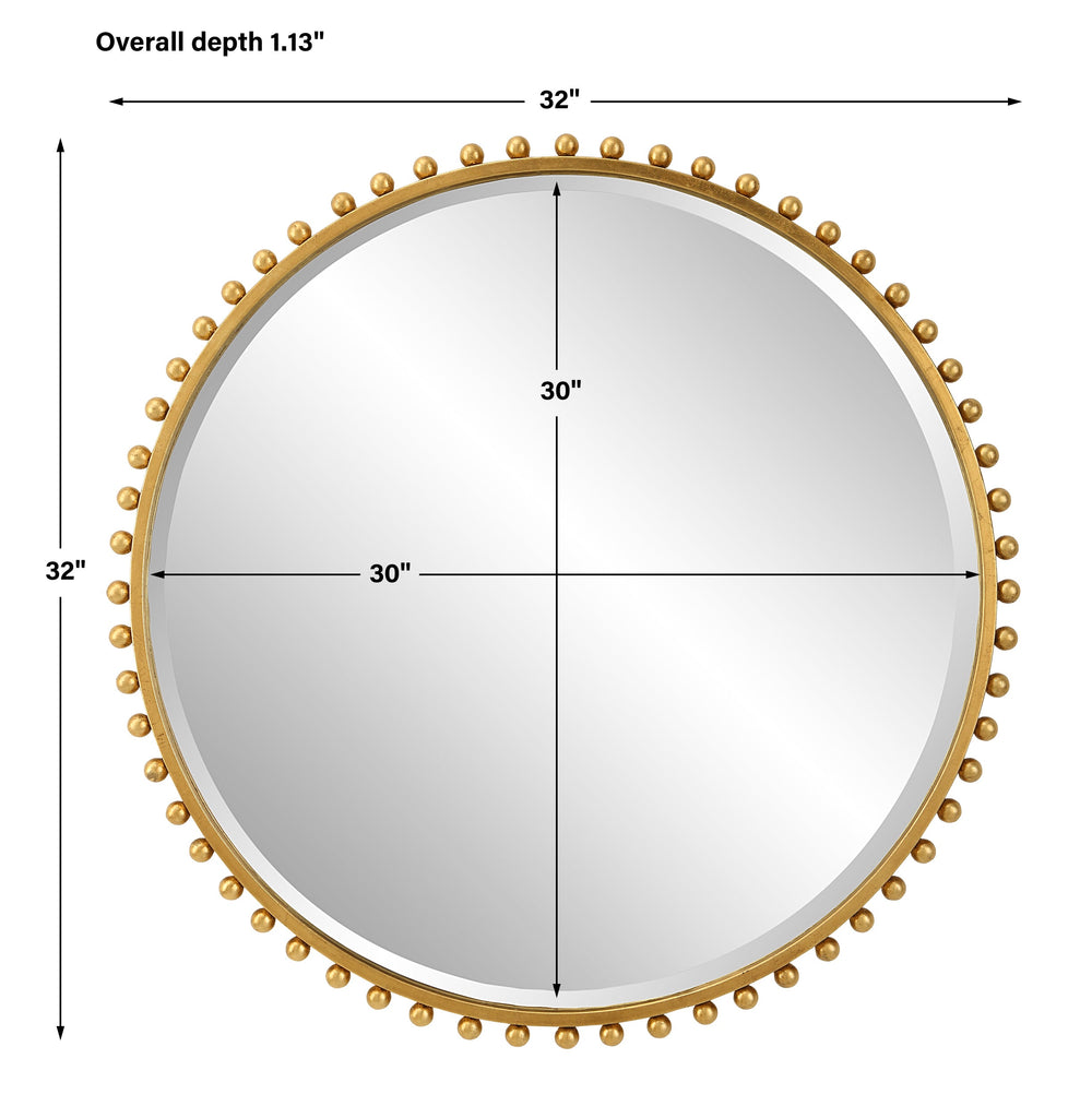 Taza Gold Round Mirror