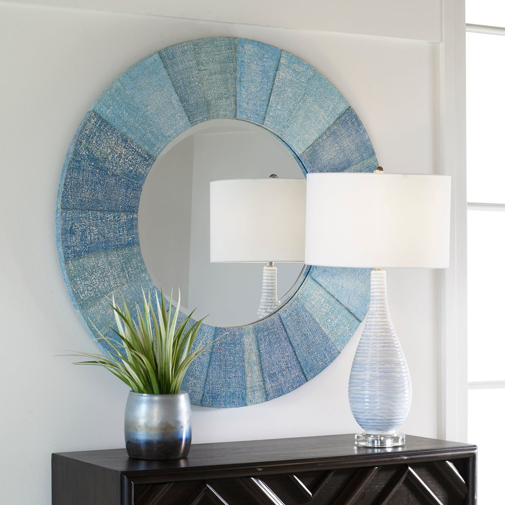 Isle Aqua Round Mirror