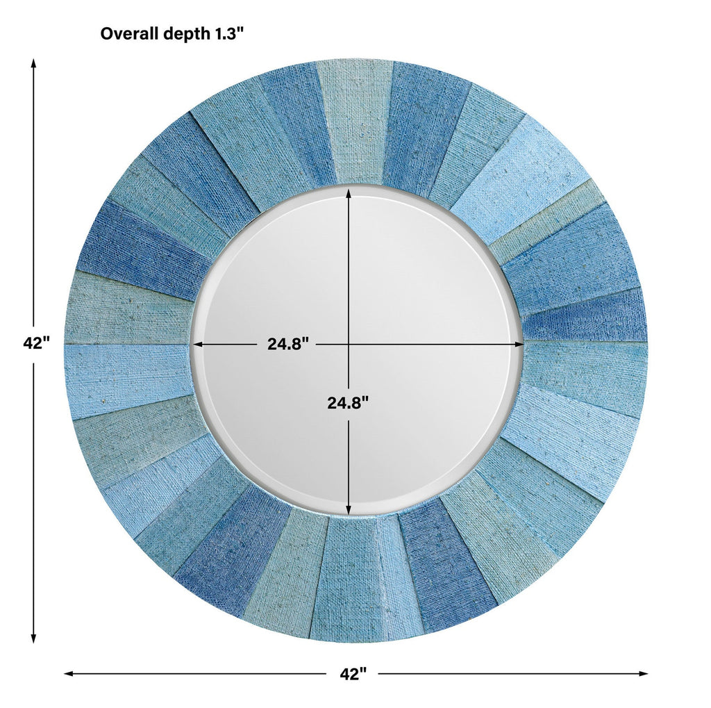 Isle Aqua Round Mirror