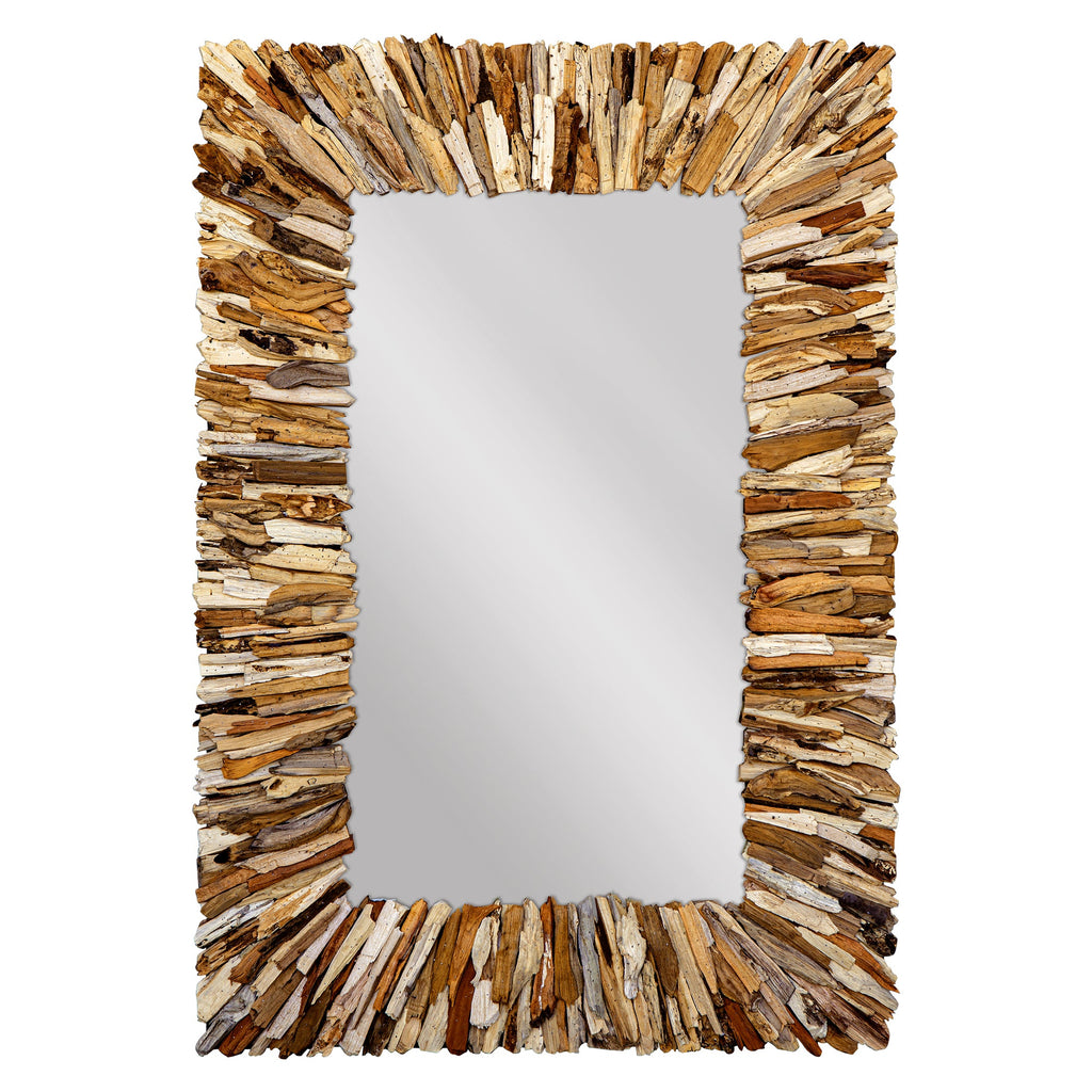 Teak Branch Rectangular Mirror