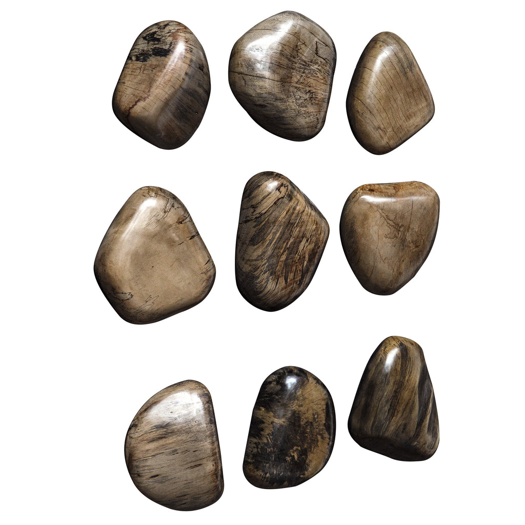 Pebbles Walnut Wood Wall Decor,Set of 9