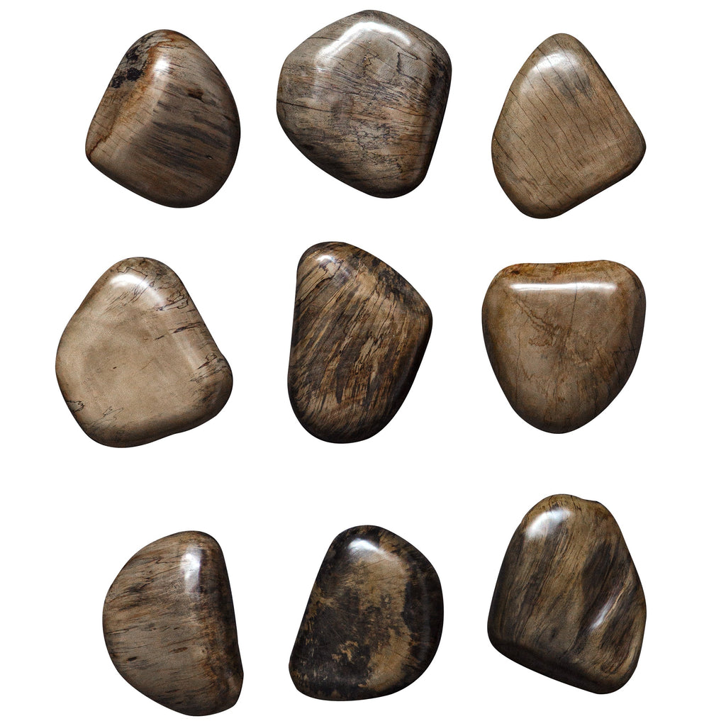 Pebbles Walnut Wood Wall Decor,Set of 9