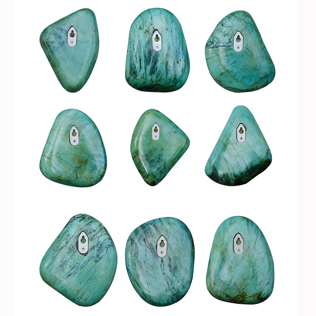 Pebbles Aqua Wood Wall Decor,Set of 9