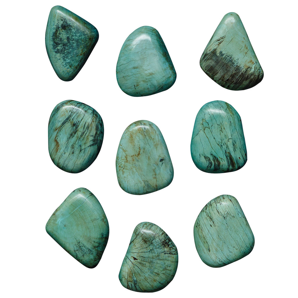 Pebbles Aqua Wood Wall Decor,Set of 9