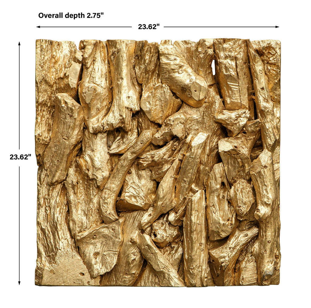 Rio Gold Wood Wall Decor