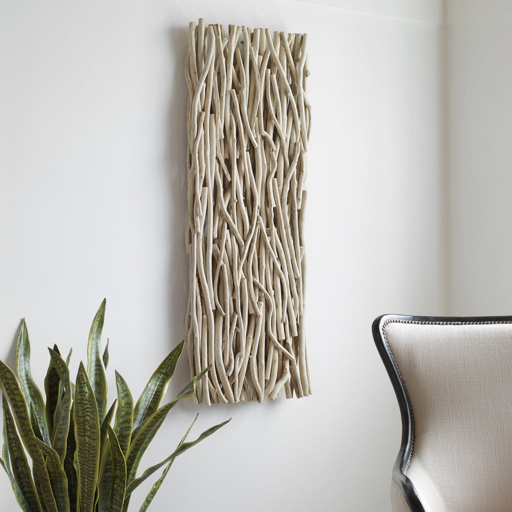 Gathered Teak Bleached Wood Wall Decor